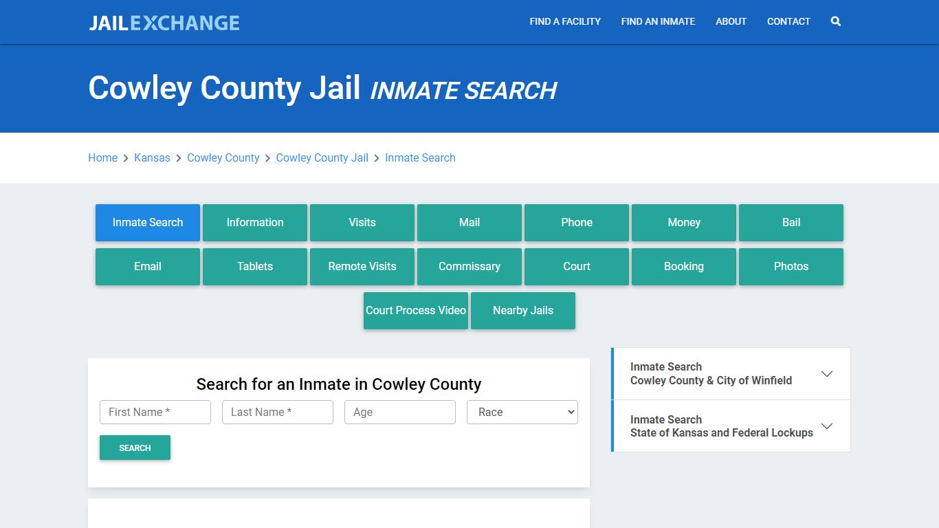 Cowley County Jail, KS Inmate Search: Roster & Mugshots