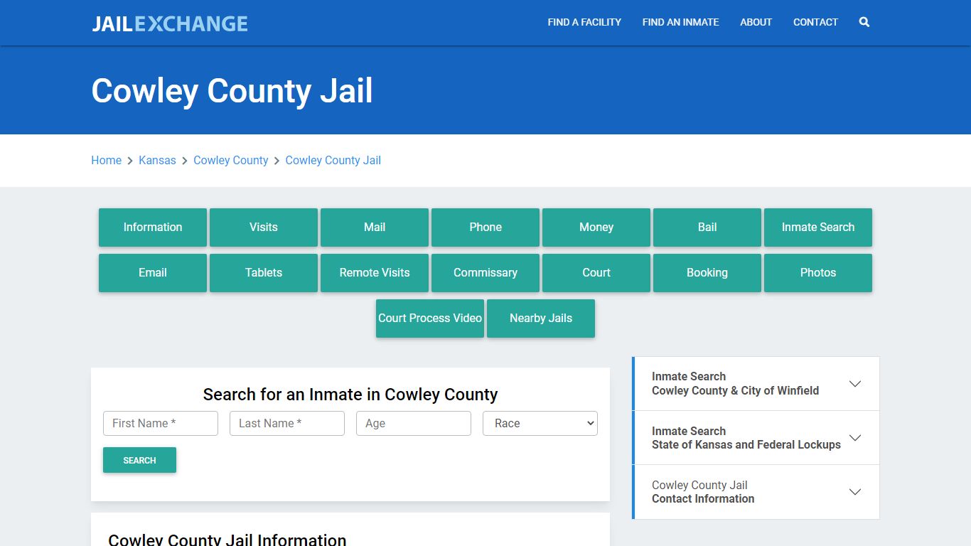 Cowley County Jail Roster Lookup, KS, Inmate Search - Jail Exchange