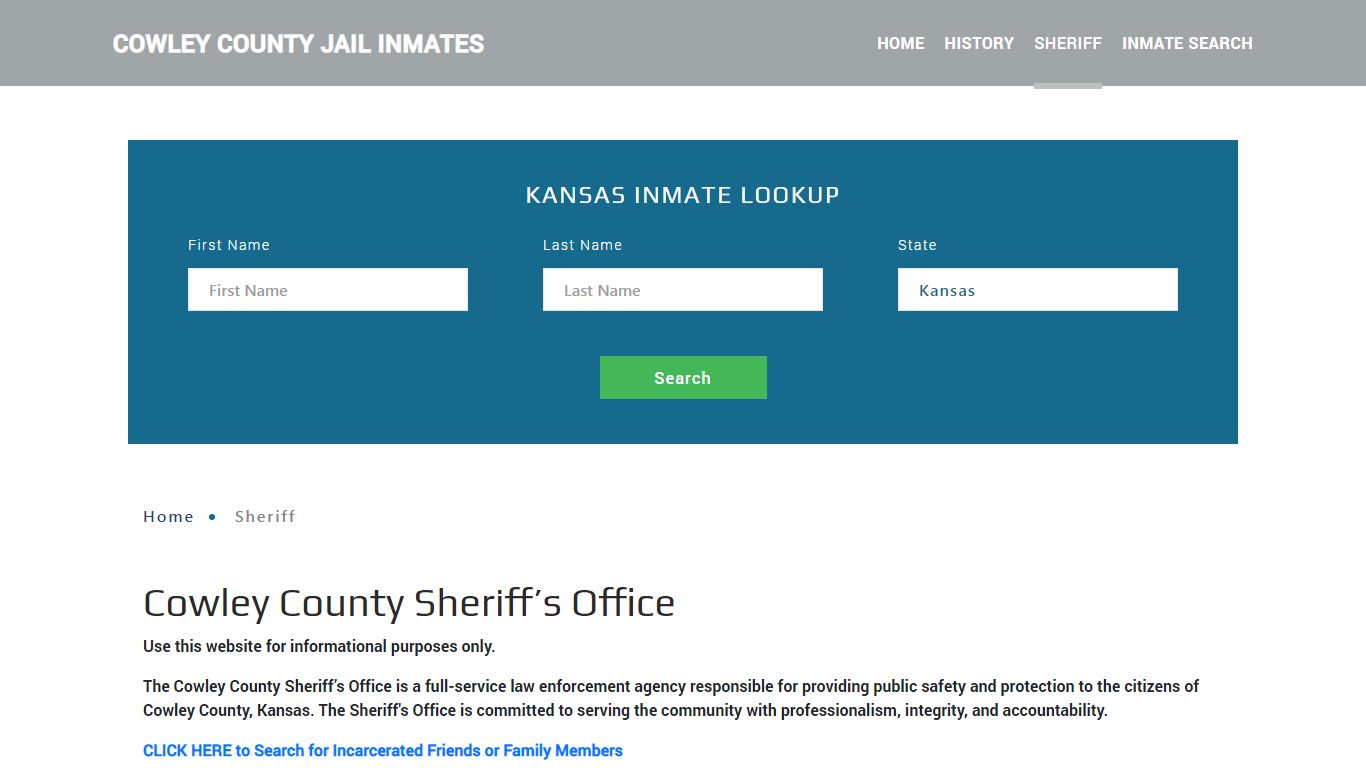 Cowley County Sheriff, KS Arrest Warrant Lookup