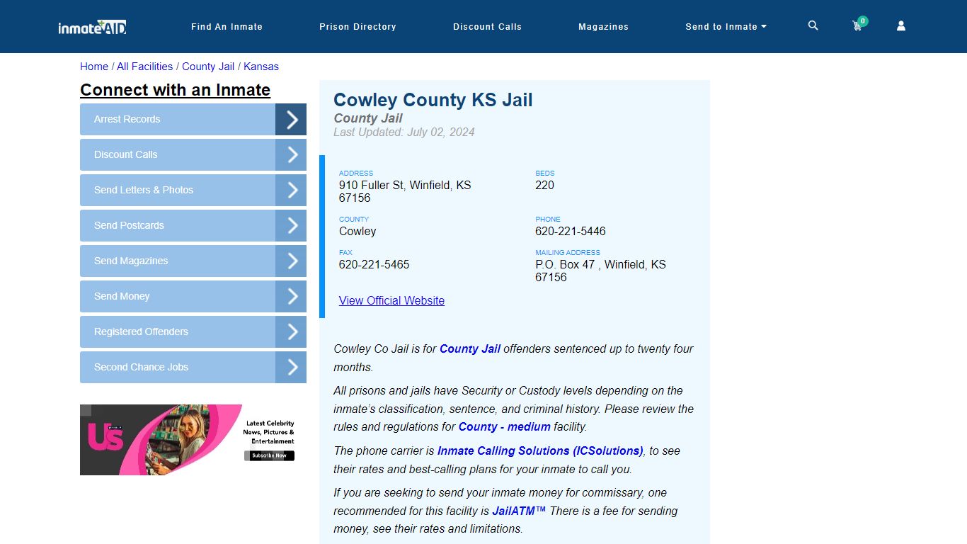 Cowley County KS Jail - Inmate Locator